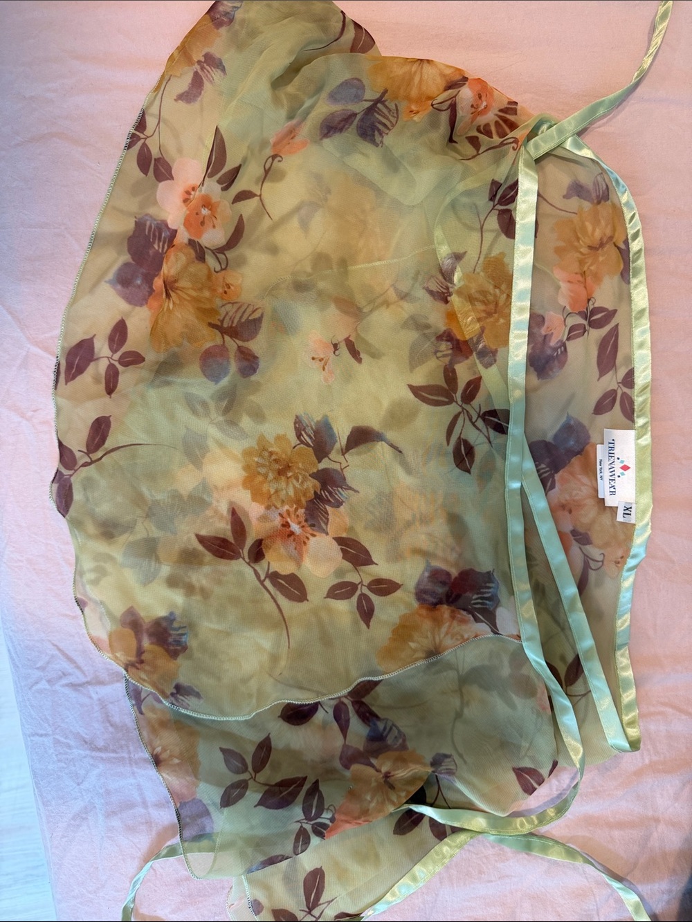 Floral Sheer Mini Skirt in Sage Green - Picture 2 of 3